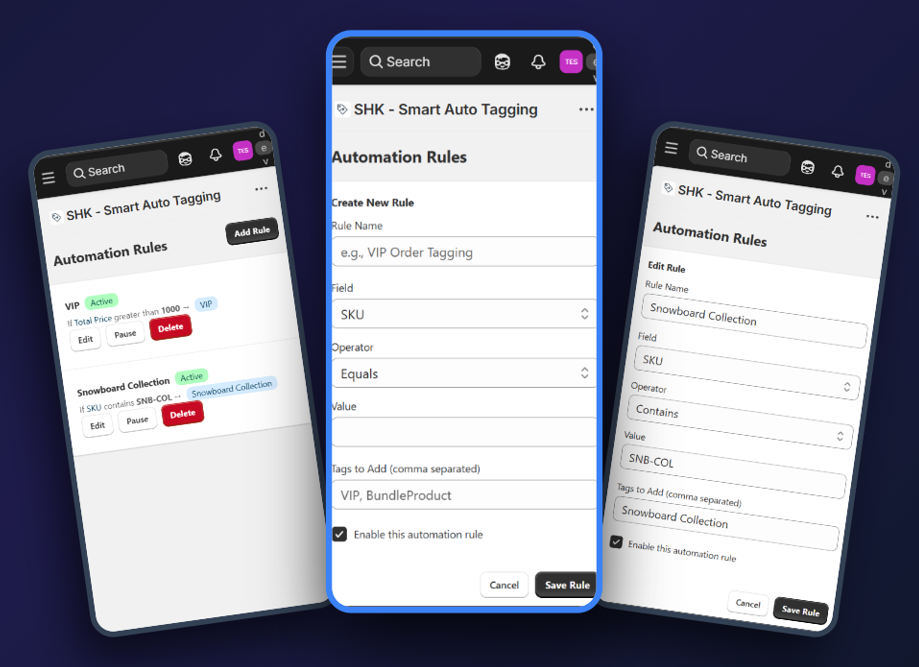Smart Auto Tagging Dashboard Mockup